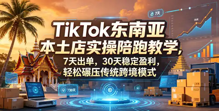 TikTok东南亚本土店实操陪跑教学，7天出单，30天稳定盈利，轻松碾压传统跨境模式(更新0819)-造梦栈