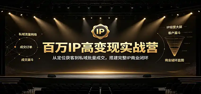 百万IP高变现实战营：从定位获客到私域批量成交，搭建完整IP商业闭环-造梦栈