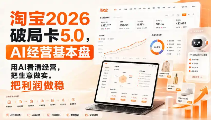 智篆商业-淘宝2026破局卡5.0，AI经营基本盘，用AI看清经营，把生意做实，把利润做稳-造梦栈