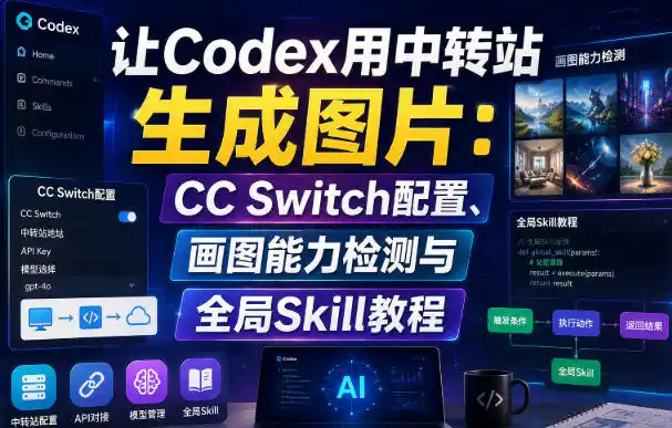 让Codex用中转站生成图片：CC Switch配置、画图能力检测与全局Skill教程-造梦栈