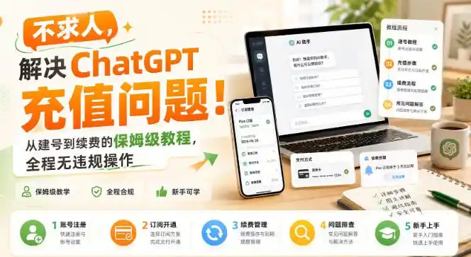 不求人，解决ChatGPT充值问题！从建号到续费的保姆级教程，全程无违规操作-造梦栈