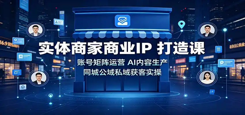 实体商家商业IP打造课：账号矩阵运营，AI内容生产，同城公域私域获客实操-造梦栈